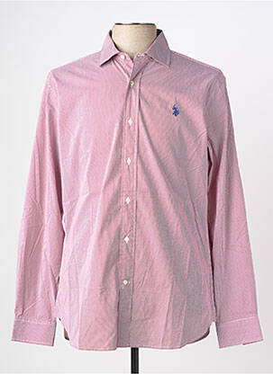 Chemise manches longues coupe cintrée rouge U.S. POLO ASSN homme