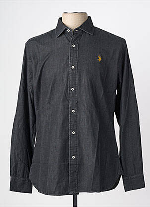 Chemise manches longues coupe cintrée noir U.S. POLO ASSN homme