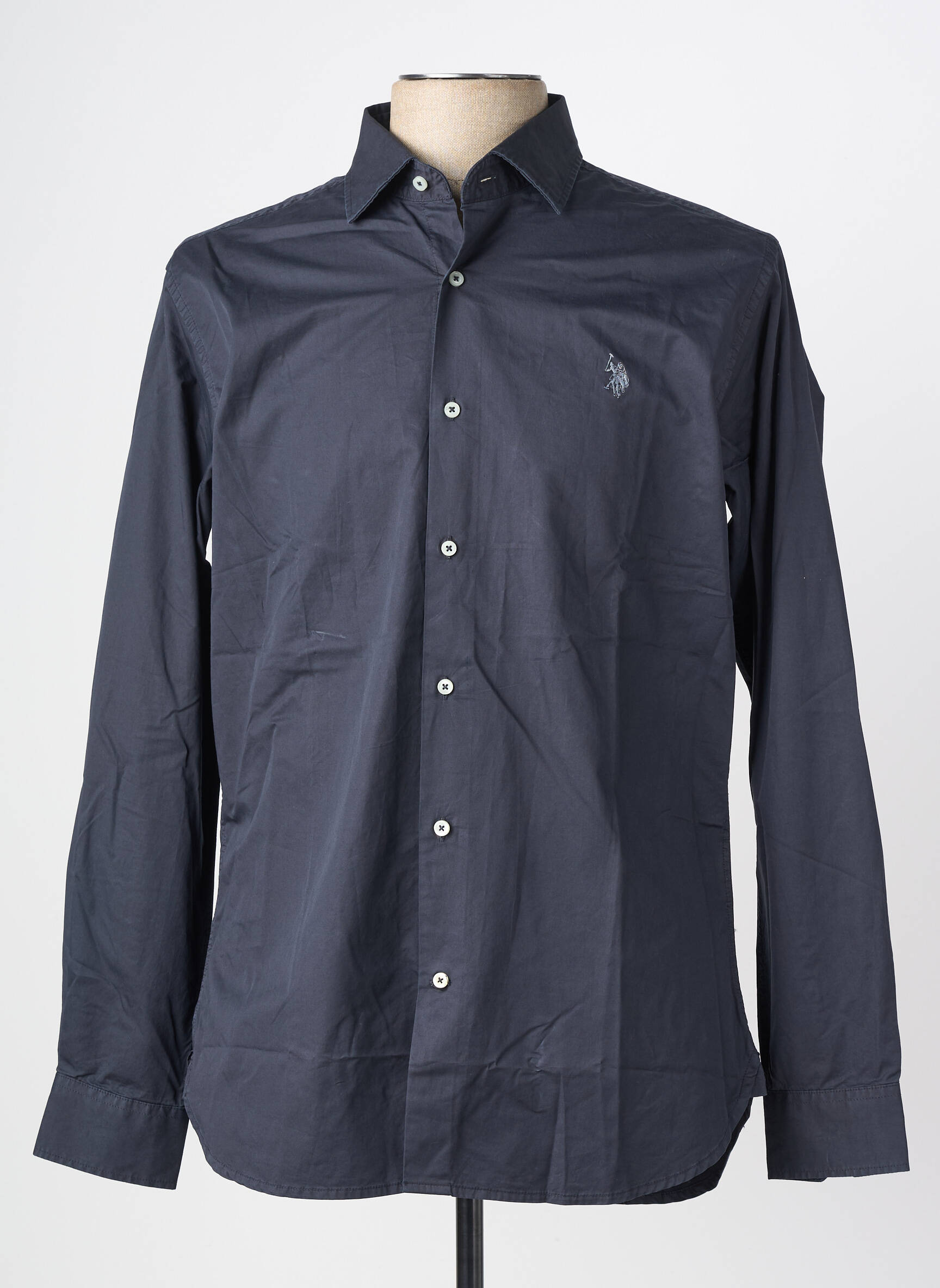 Chemise manches longues coupe cintrée bleu fonce U.S. POLO ASSN homme