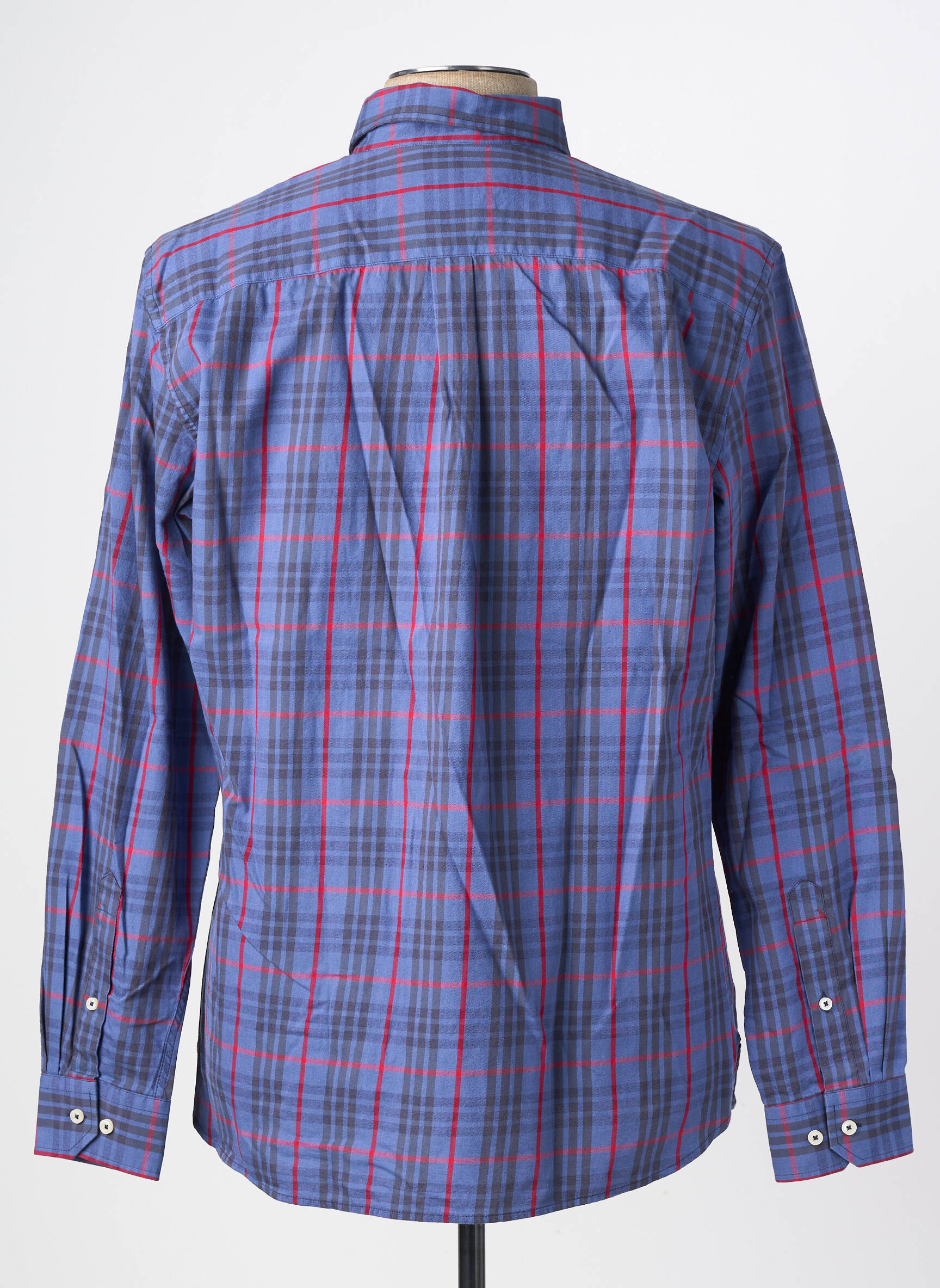 Chemise manches longues imprimé écossais bleu U.S. POLO ASSN homme