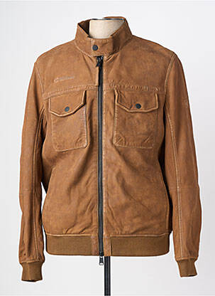 Veste en cuir tissage suedine marron CAMEL ACTIVE homme