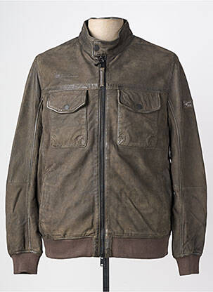 Veste en cuir tissage suedine gris CAMEL ACTIVE homme