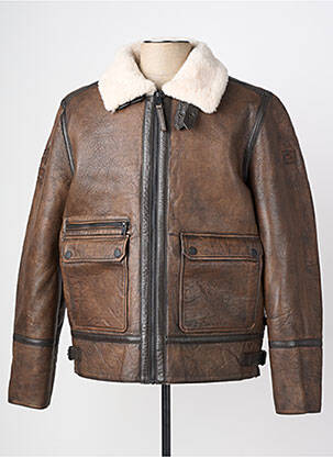 Veste en cuir poches marron CAMEL ACTIVE homme