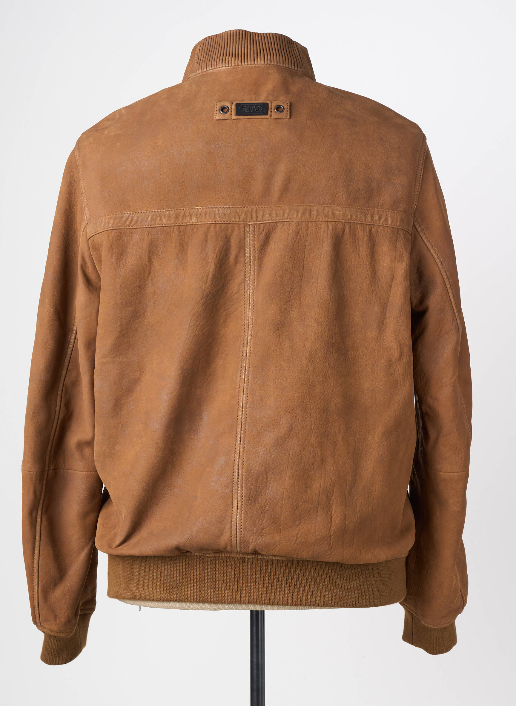 Veste en cuir tissage suedine marron CAMEL ACTIVE homme
