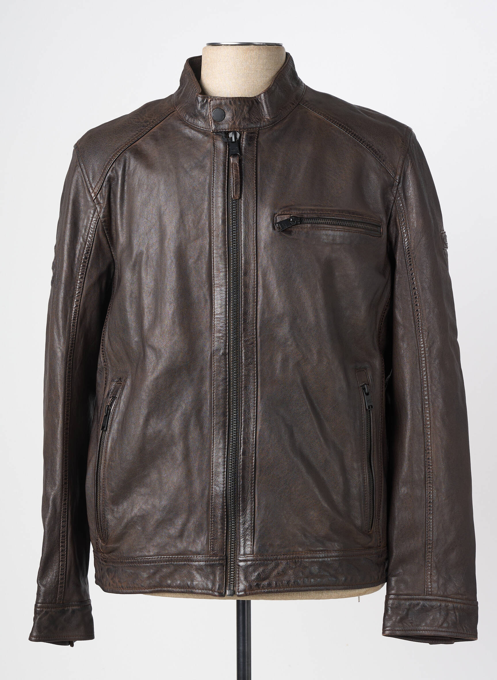 Veste en cuir poches marron CAMEL ACTIVE homme
