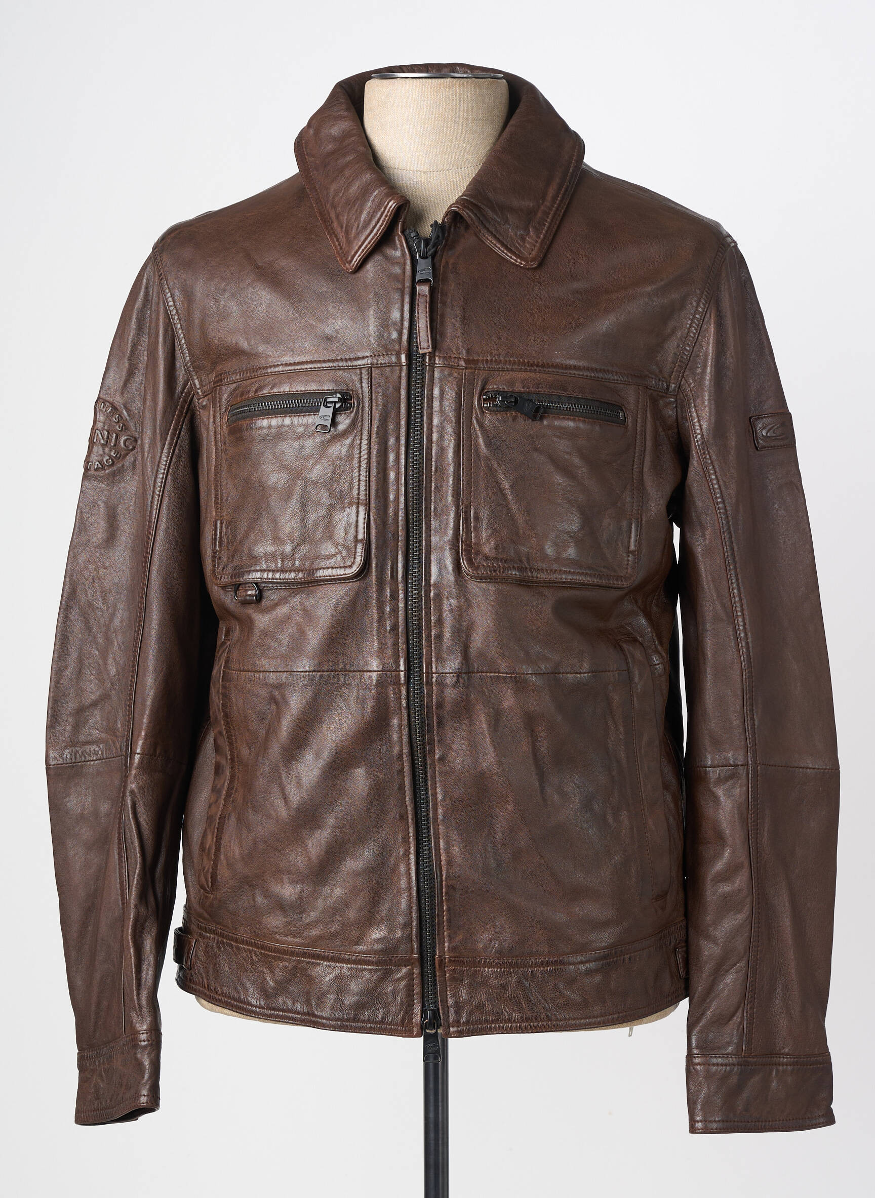 Veste en cuir poches marron CAMEL ACTIVE homme