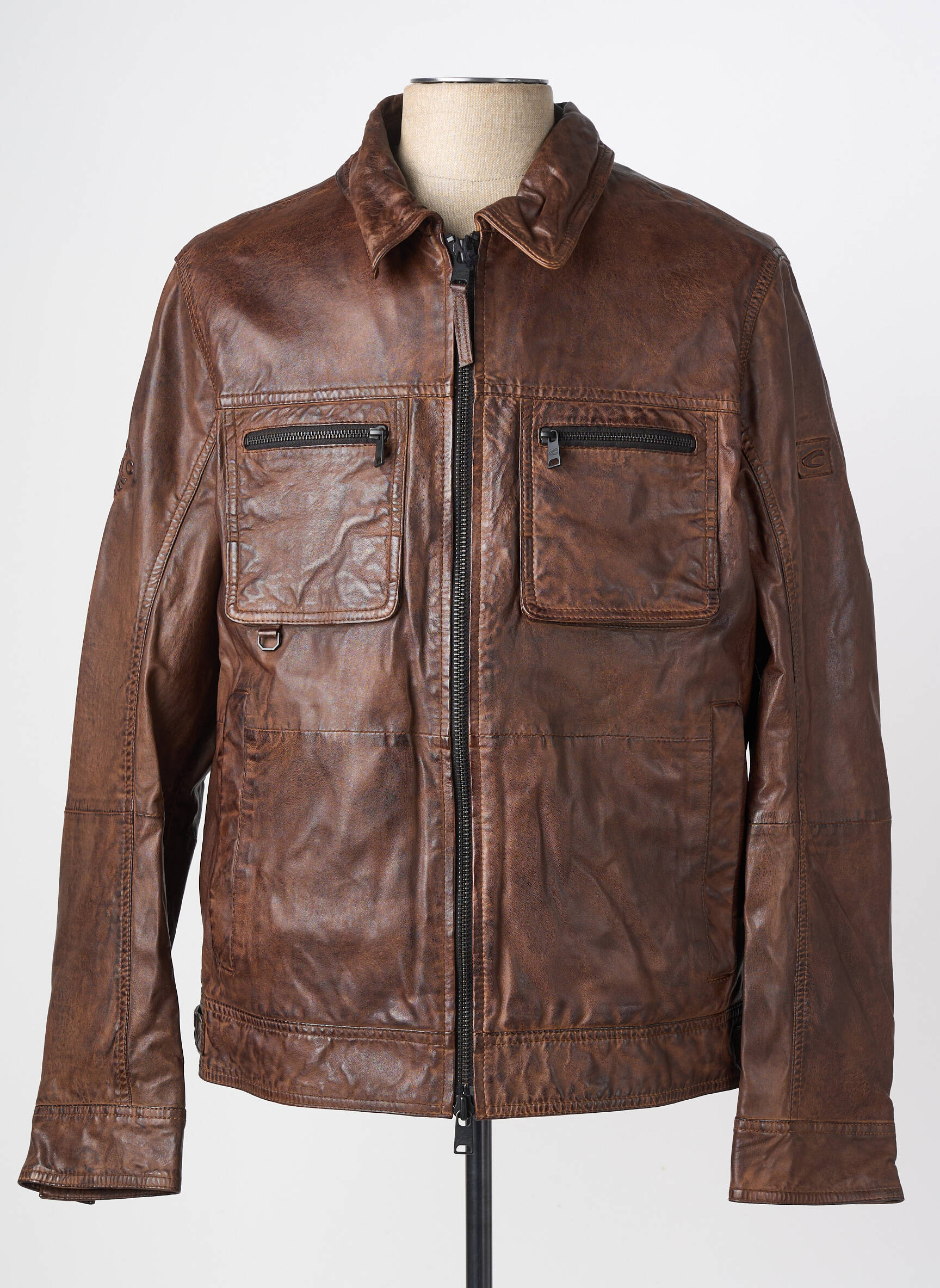 Veste en cuir poches marron CAMEL ACTIVE homme