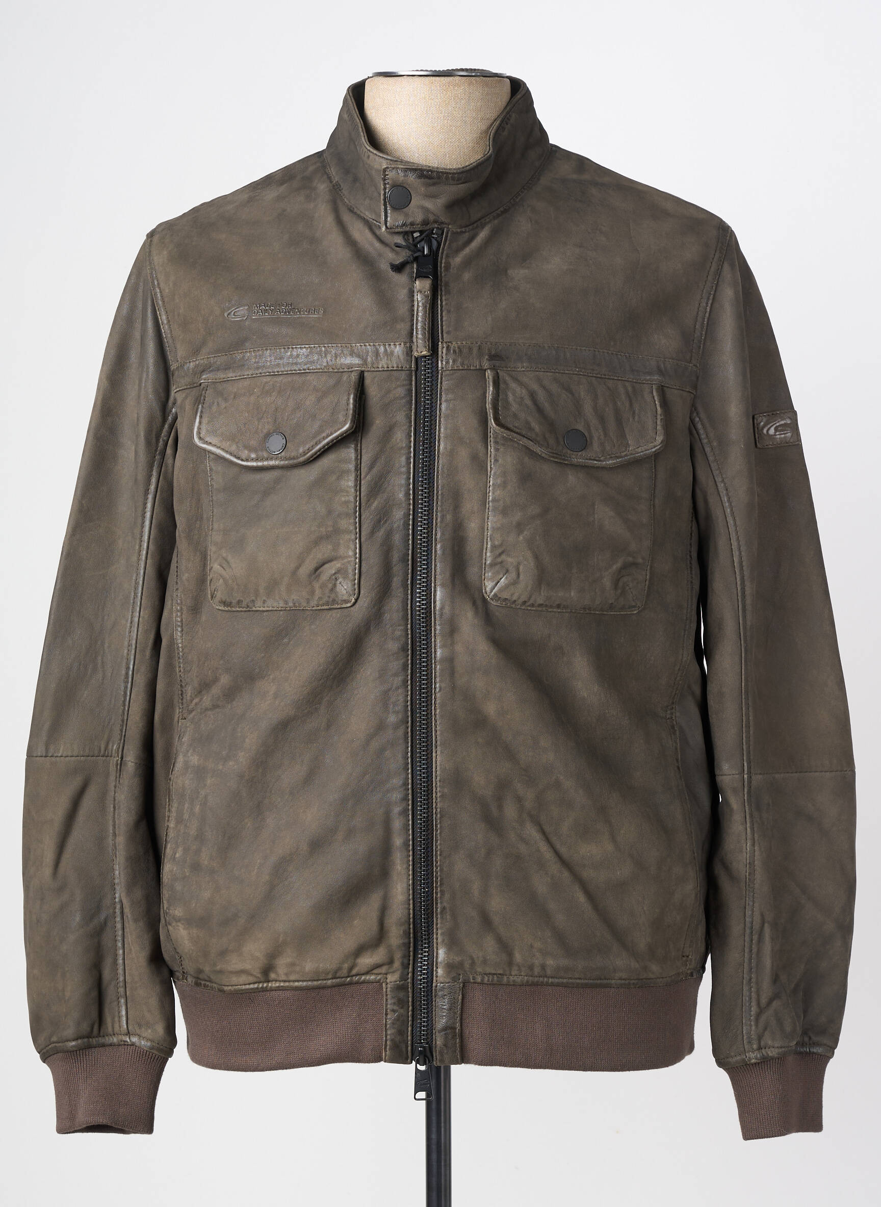 Veste en cuir tissage suedine gris CAMEL ACTIVE homme