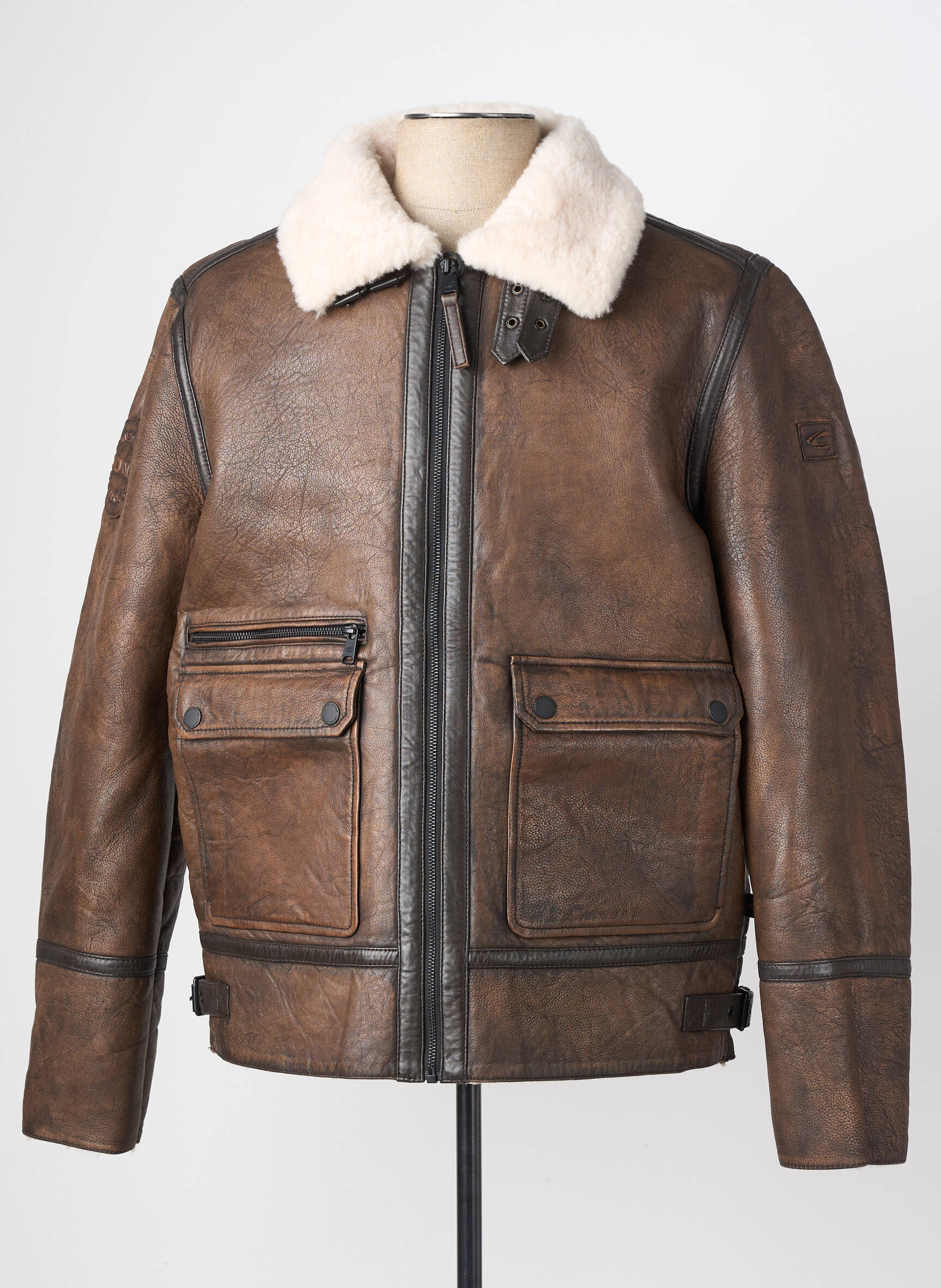 Veste en cuir poches marron CAMEL ACTIVE homme