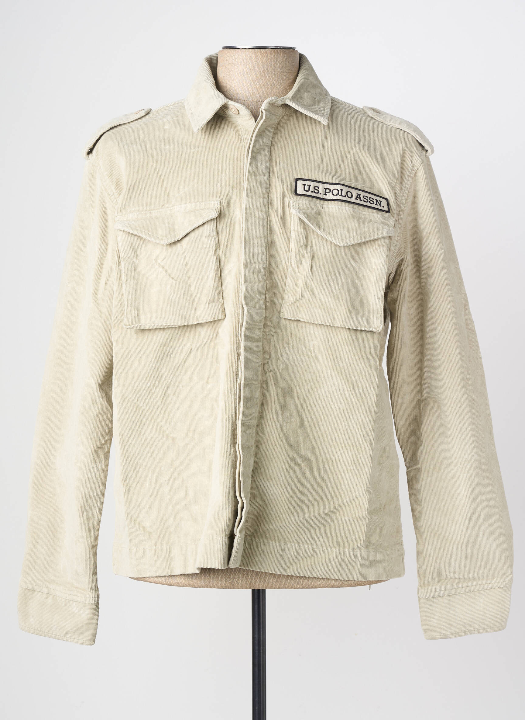 Veste casual fermeture boutonnée sur le devant beige U.S. POLO ASSN homme