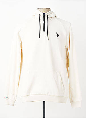 Sweat-shirt à capuche poches manches longues beige U.S. POLO ASSN homme