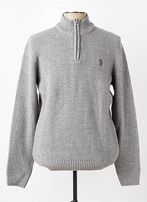 Pull stretch manches longues gris U.S. POLO ASSN homme
