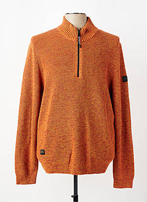 Pull tissage chiné manches longues orange clair CAMEL ACTIVE homme