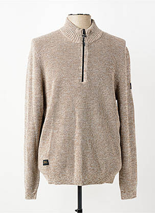 Pull tissage chiné manches longues beige CAMEL ACTIVE homme