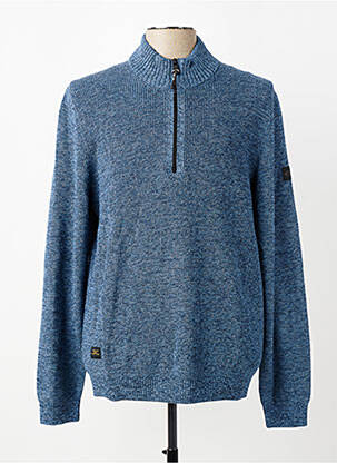Pull tissage chiné manches longues bleu fonce CAMEL ACTIVE homme
