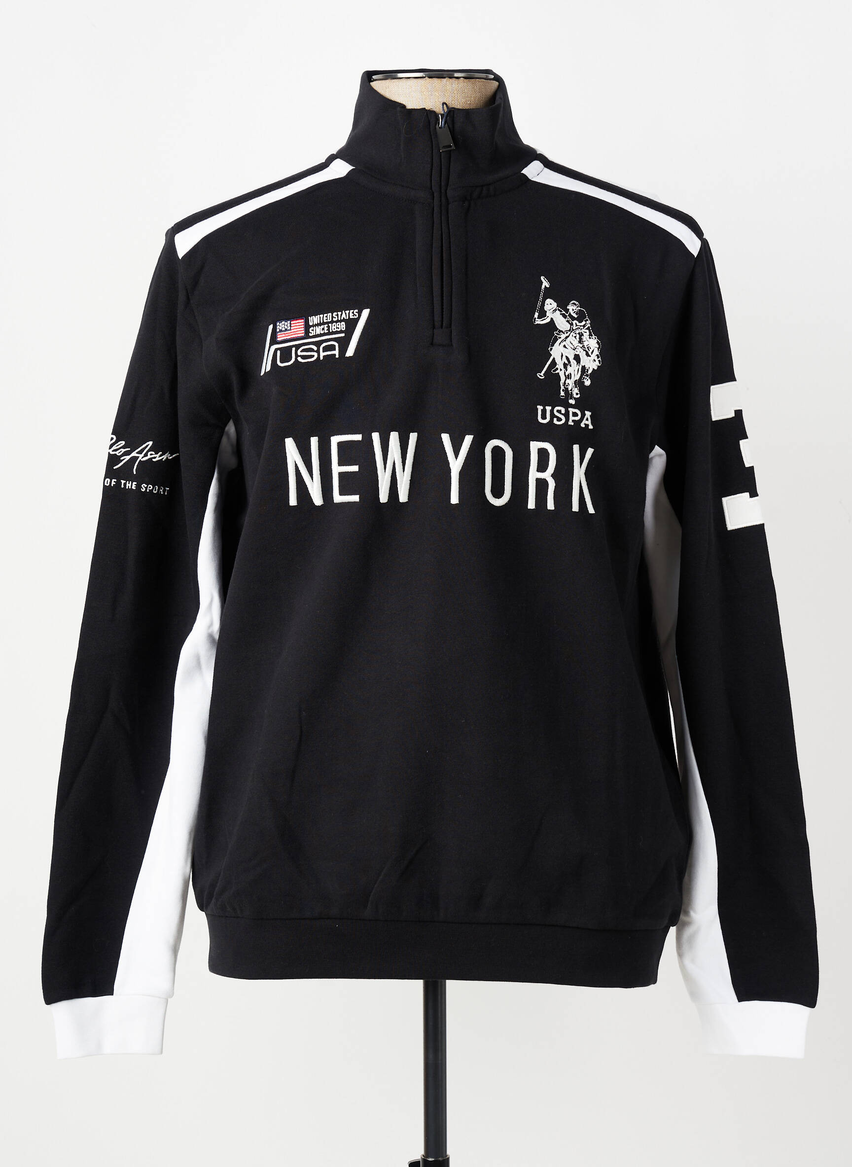 Sweat-shirt stretch manches longues noir U.S. POLO ASSN homme