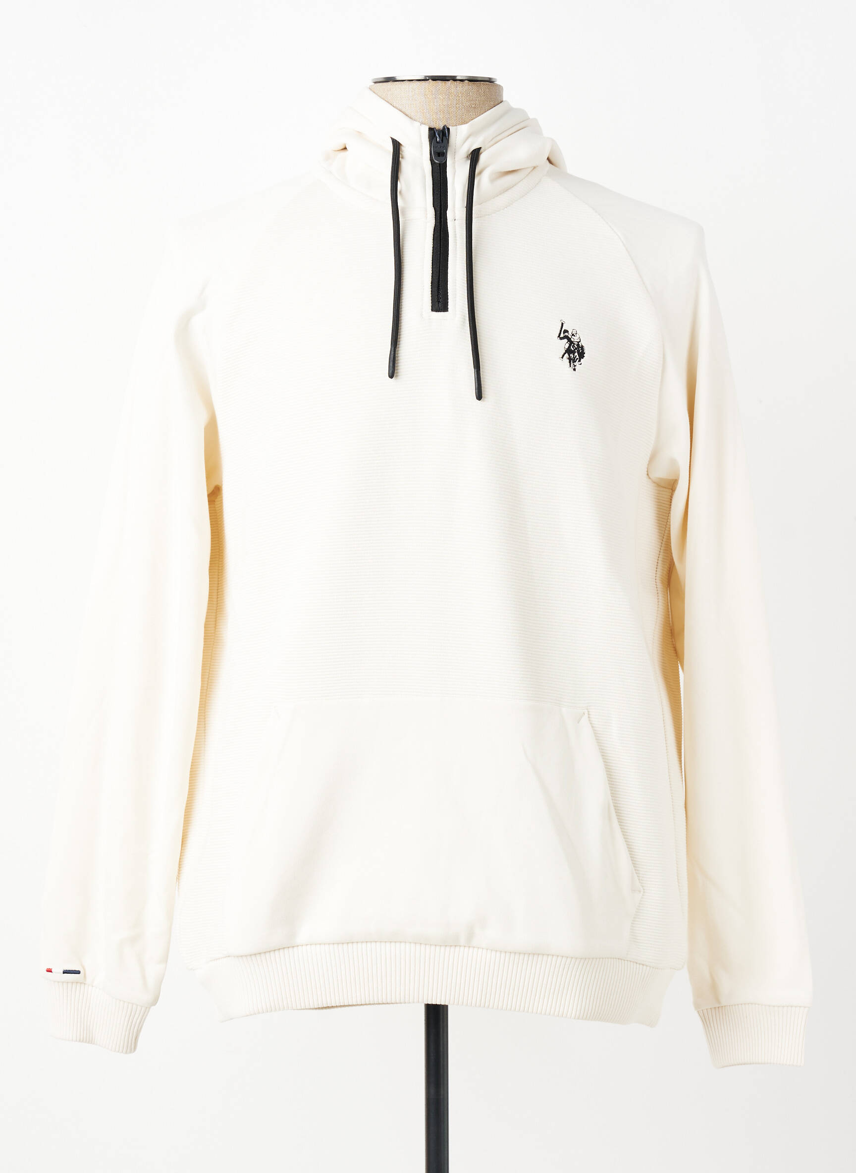 Sweat-shirt à capuche poches manches longues beige U.S. POLO ASSN homme
