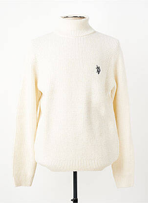 Pull col roulé stretch manches longues beige U.S. POLO ASSN homme