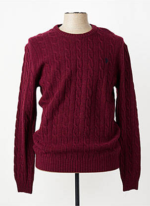 Pull stretch manches longues rouge U.S. POLO ASSN homme