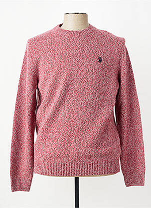 Pull tissage chiné manches longues rouge U.S. POLO ASSN homme