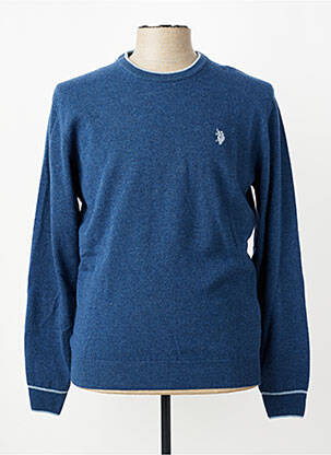 Pull tissage chiné manches longues bleu U.S. POLO ASSN homme