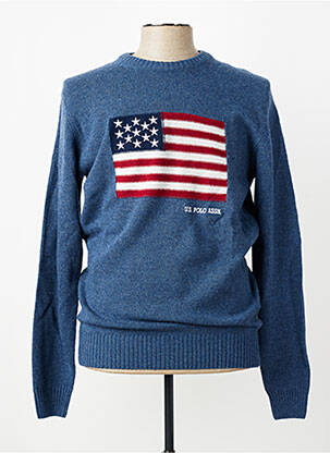 Pull stretch manches longues bleu U.S. POLO ASSN homme