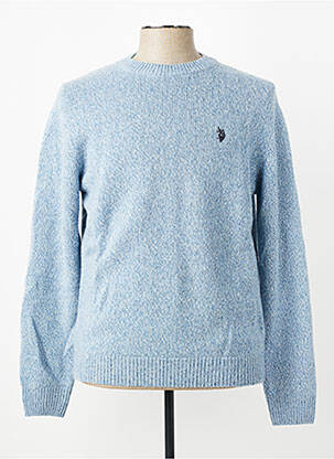 Pull tissage chiné manches longues bleu U.S. POLO ASSN homme