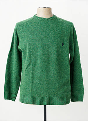 Pull stretch manches longues vert U.S. POLO ASSN homme