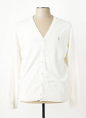 Gilet manches longues col v beige U.S. POLO ASSN homme