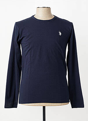 T-shirt coupe cintrée manches longues bleu U.S. POLO ASSN homme