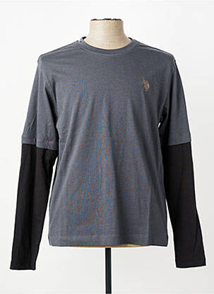 T-shirt coupe cintrée manches longues gris U.S. POLO ASSN homme