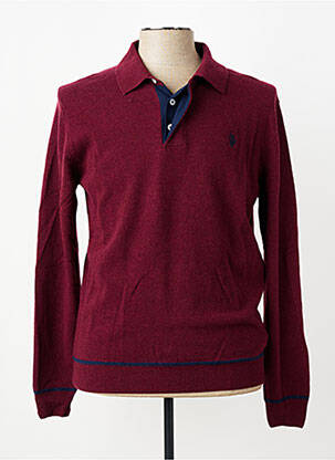 Pull col polo manches longues rouge U.S. POLO ASSN homme