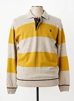 Pull col polo manches longues gris U.S. POLO ASSN homme