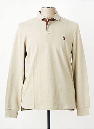Polo manches longues manches longues beige U.S. POLO ASSN homme