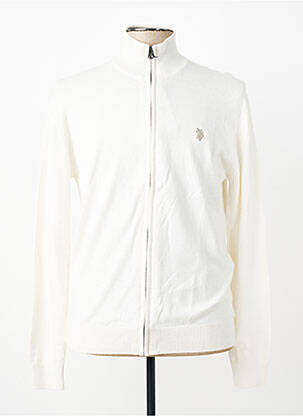 Gilet manches longues maille fine beige U.S. POLO ASSN homme
