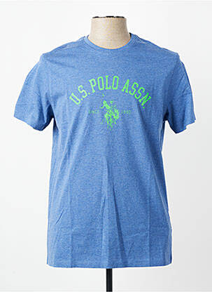 T-shirt tissage chiné manches courtes bleu U.S. POLO ASSN homme