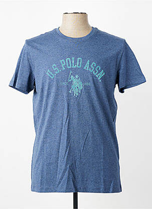 T-shirt tissage chiné manches courtes bleu U.S. POLO ASSN homme