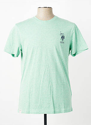 T-shirt tissage chiné manches courtes vert U.S. POLO ASSN homme