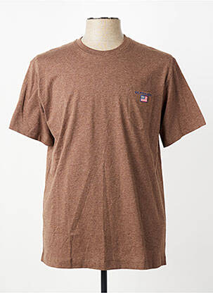 T-shirt tissage chiné manches courtes marron U.S. POLO ASSN homme