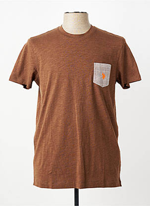 T-shirt coupe cintrée manches courtes marron U.S. POLO ASSN homme