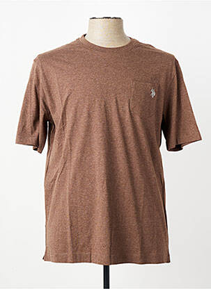 T-shirt tissage chiné manches courtes marron U.S. POLO ASSN homme
