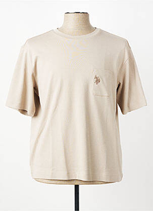 T-shirt stretch manches courtes beige U.S. POLO ASSN homme