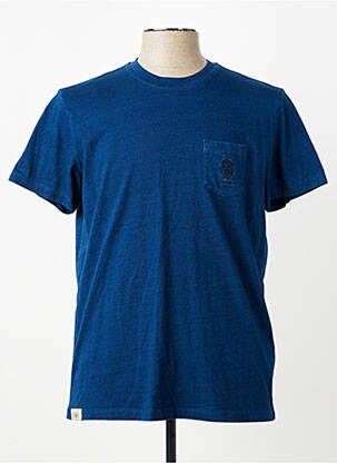T-shirt tissage chiné manches courtes bleu U.S. POLO ASSN homme