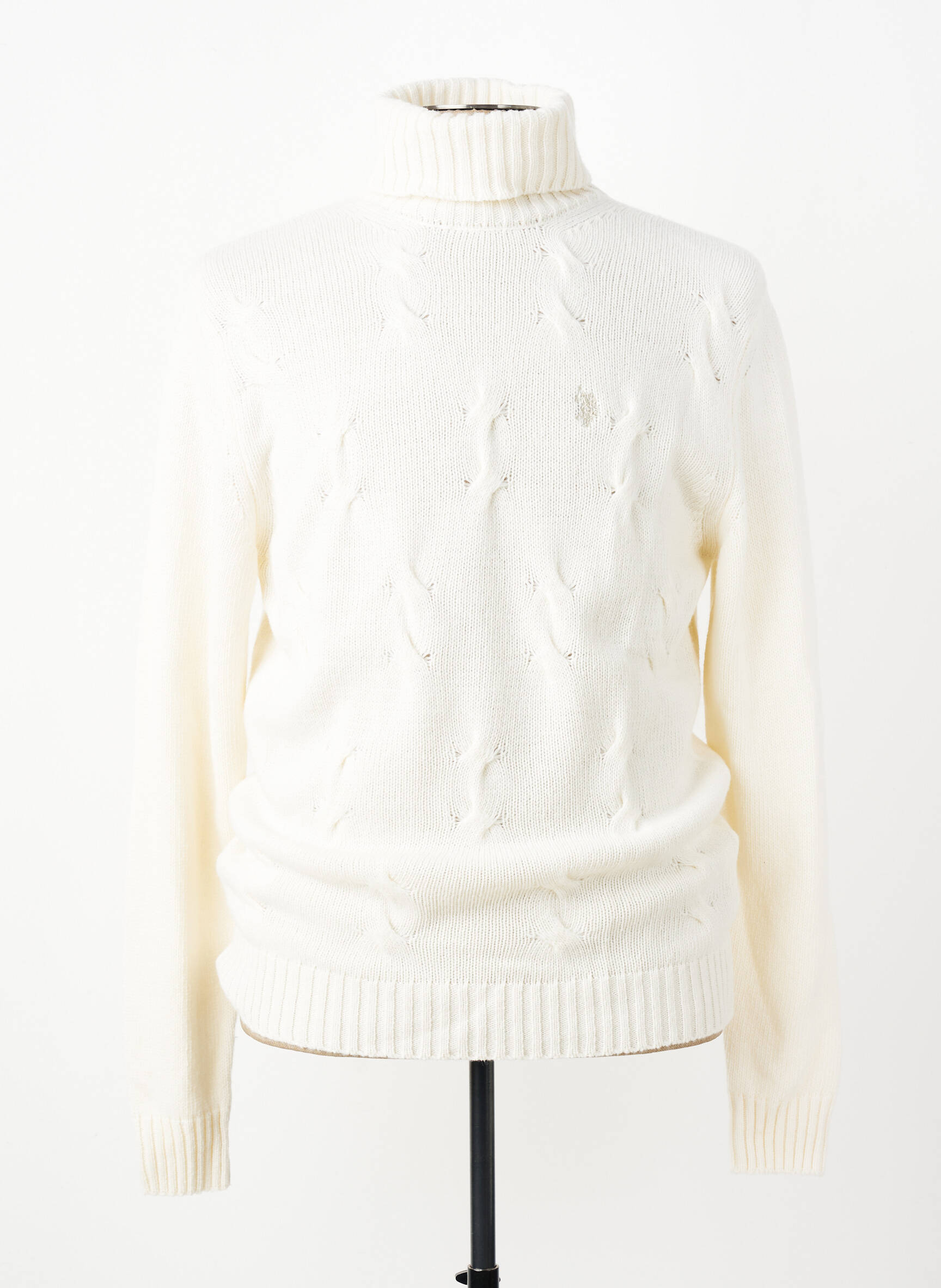 Pull col roulé stretch manches longues beige U.S. POLO ASSN homme
