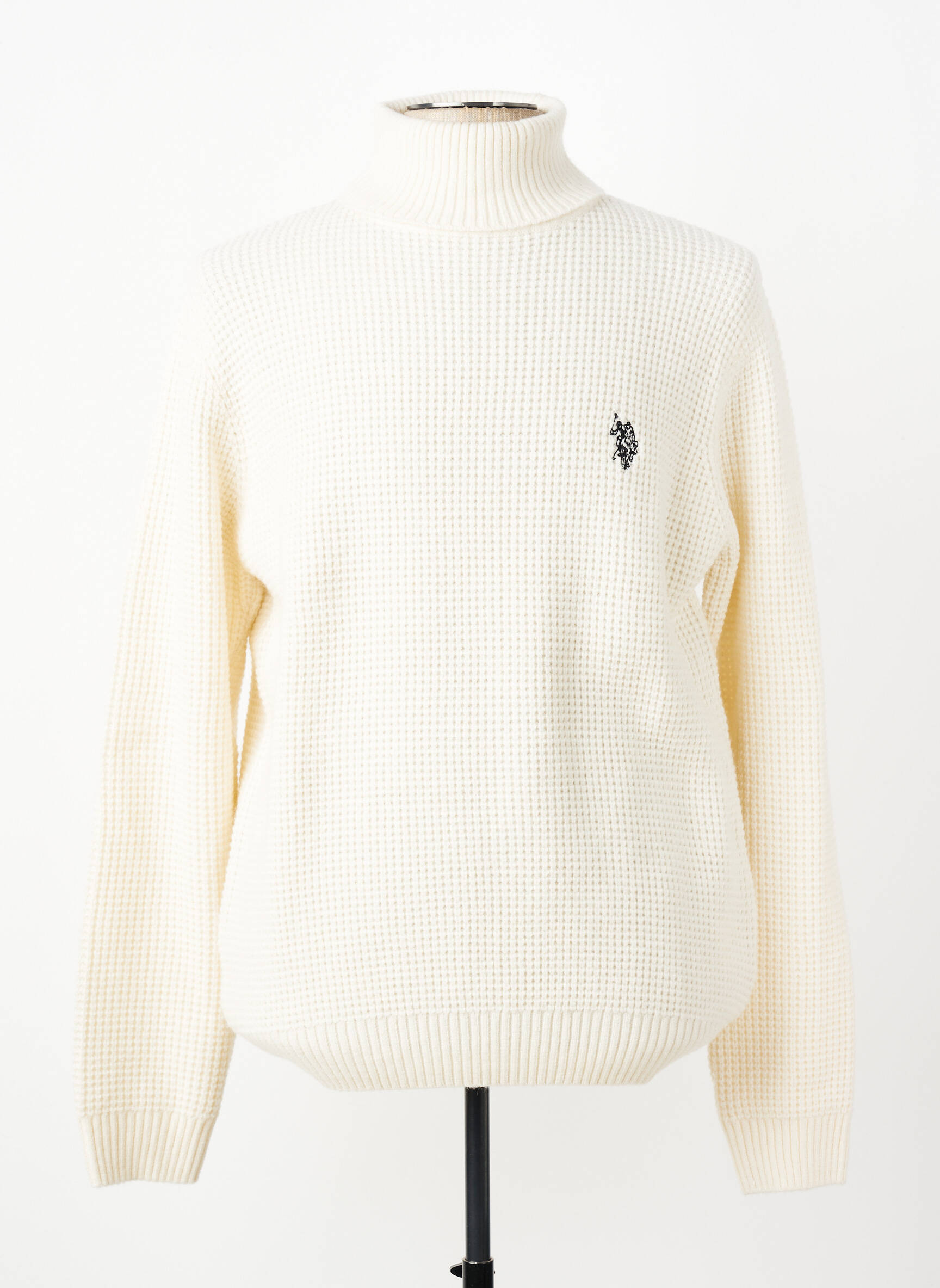 Pull col roulé stretch manches longues beige U.S. POLO ASSN homme