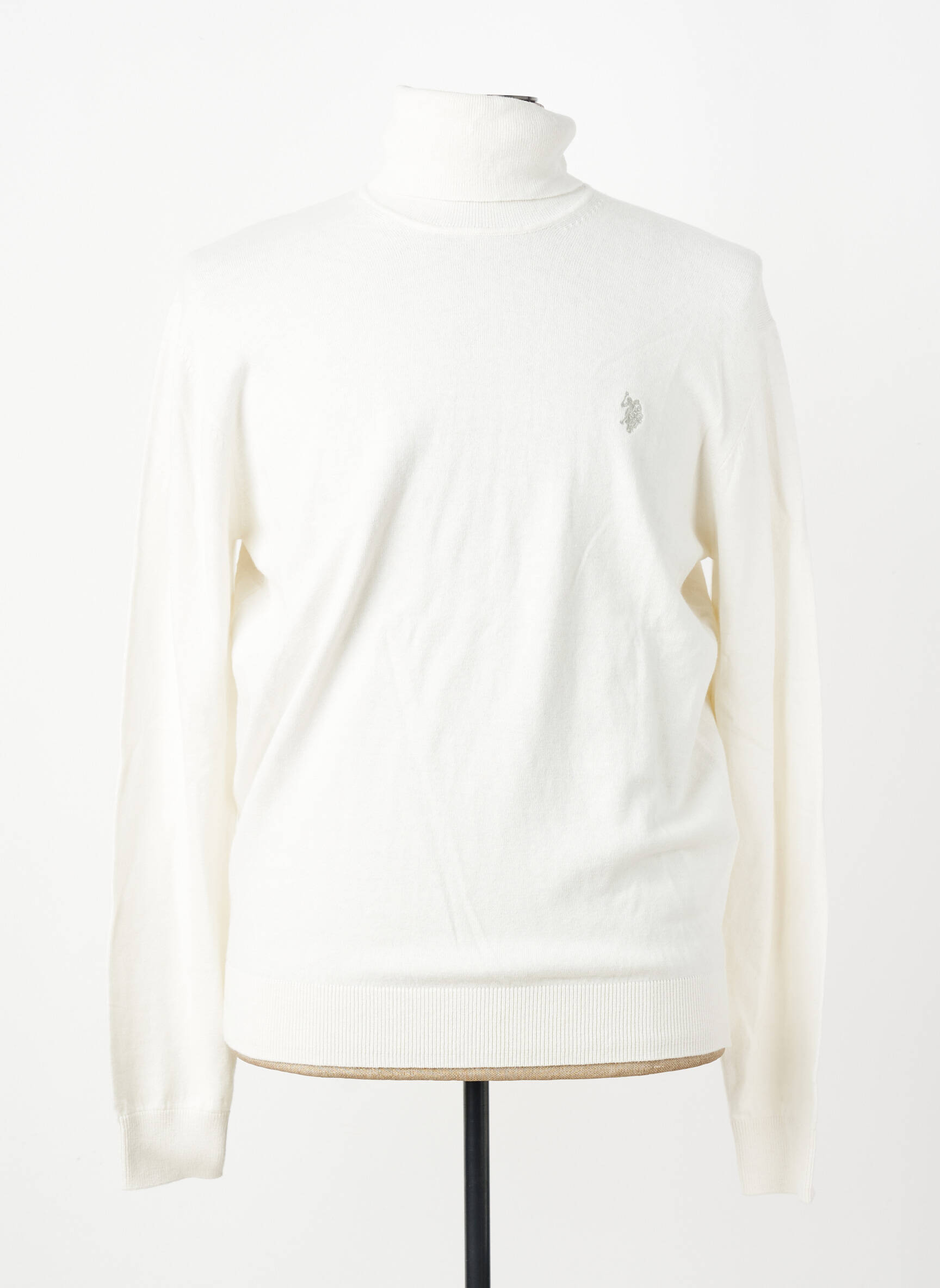 Pull col roulé manches longues manches longues beige U.S. POLO ASSN homme