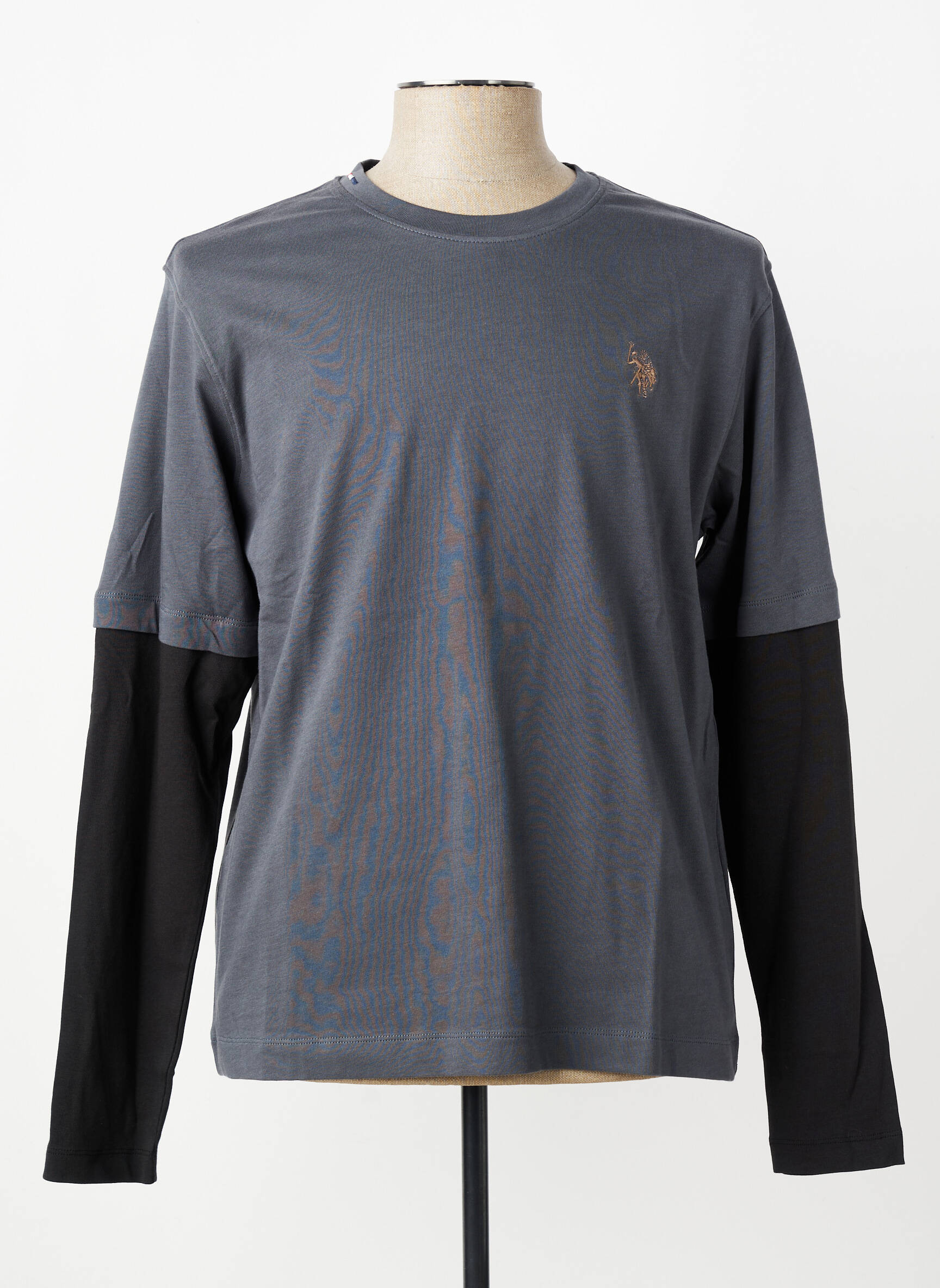 T-shirt coupe cintrée manches longues gris U.S. POLO ASSN homme