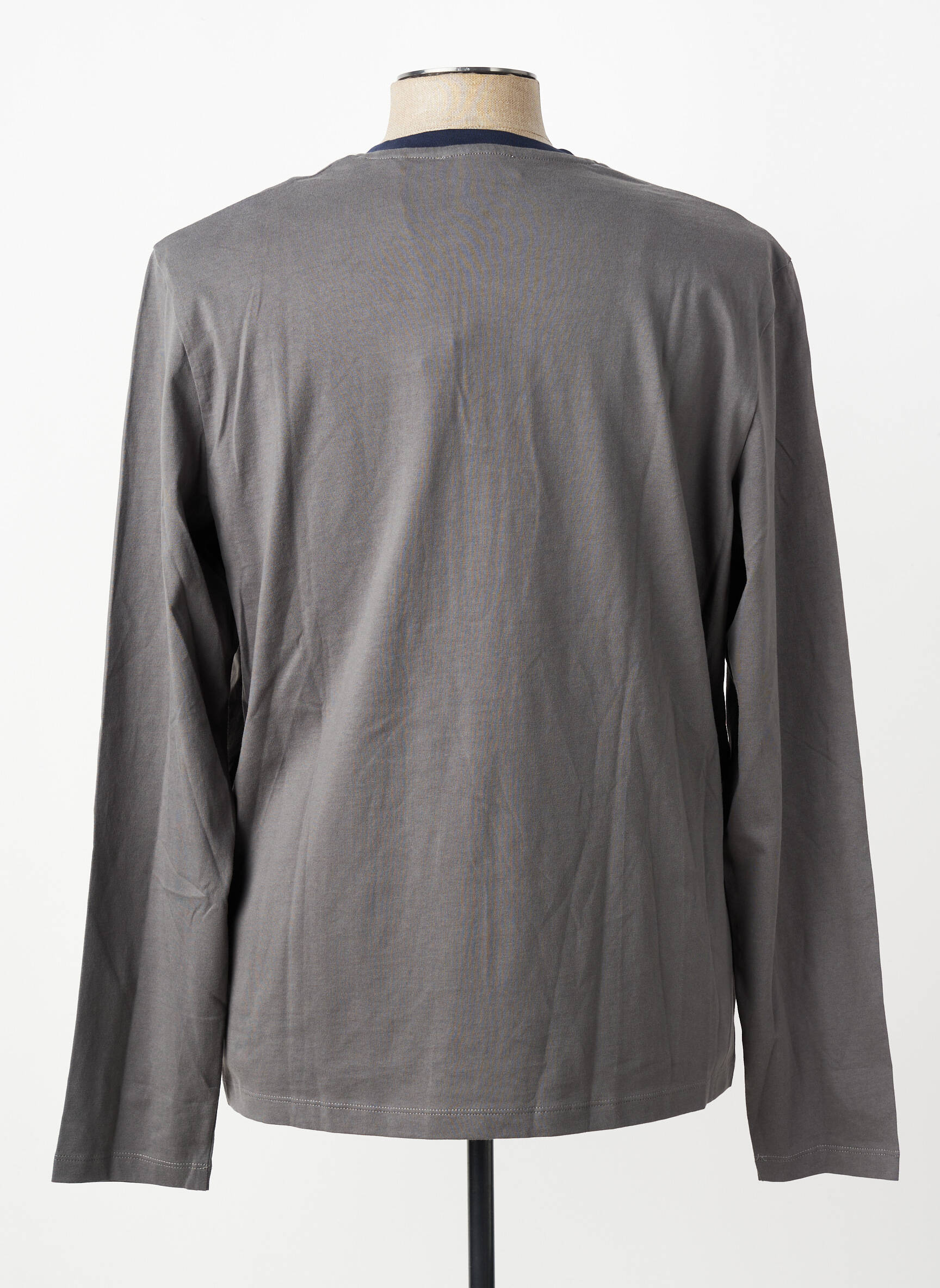 T-shirt col tunisien manches longues gris U.S. POLO ASSN homme