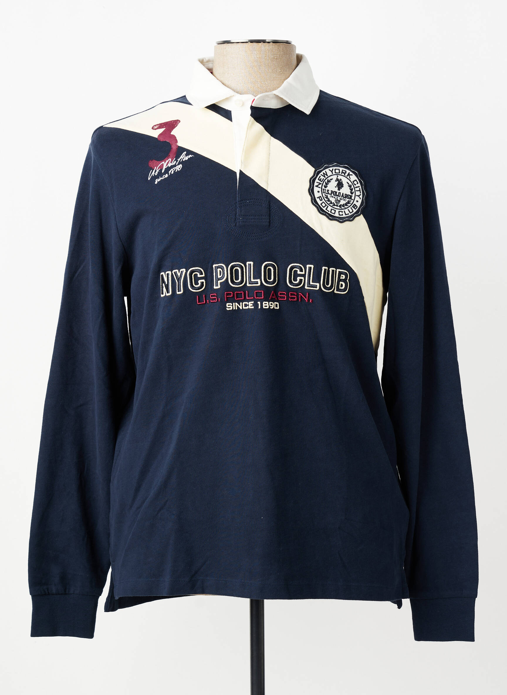 Polo manches longues manches longues bleu U.S. POLO ASSN homme