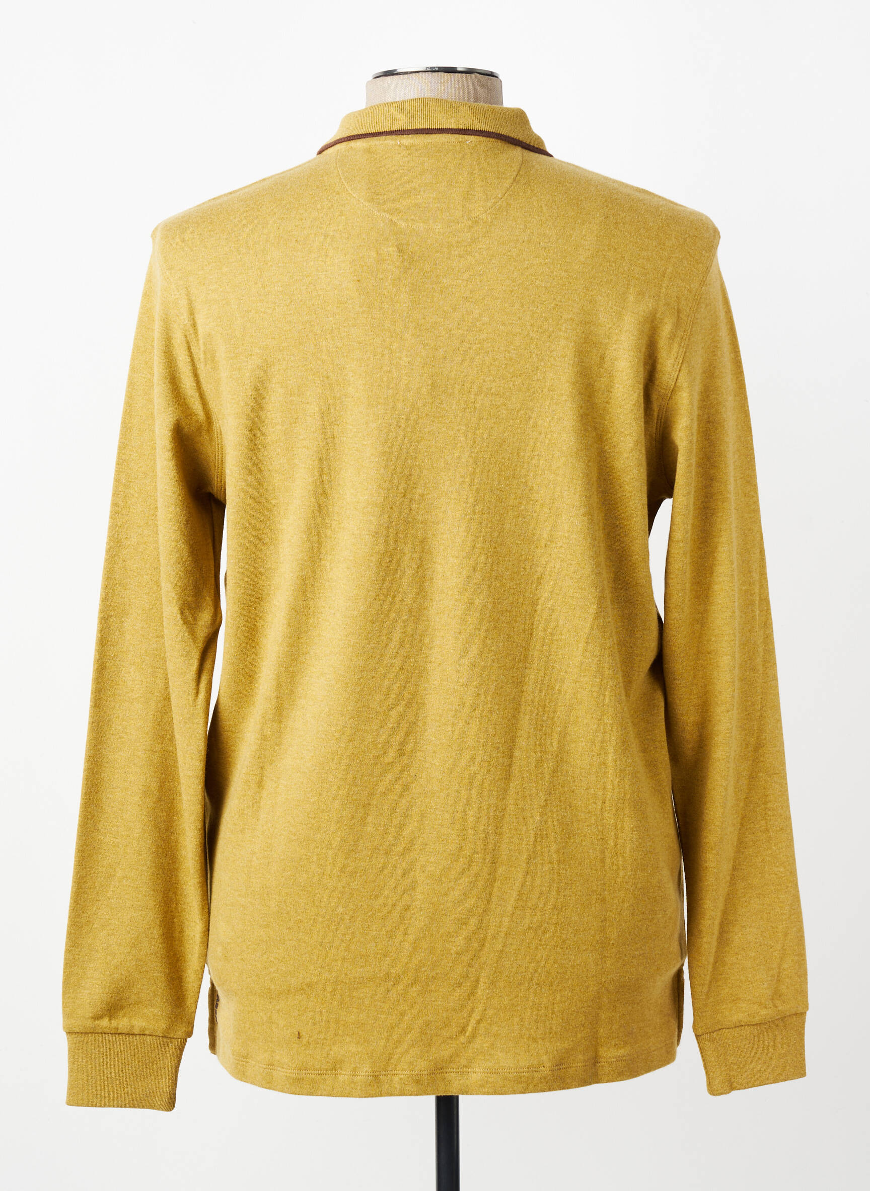 Polo tissage chiné manches longues vert U.S. POLO ASSN homme